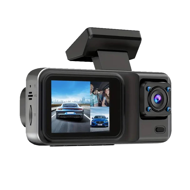 3-Channel 1080P WiFi Dash Cam – Front, Rear & Interior Camera